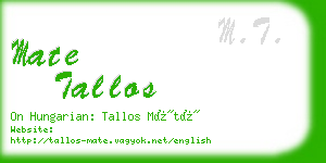 mate tallos business card